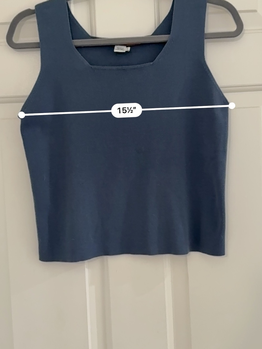 Peruvian Connection Pima Cotton sleeveless knit top denim blue medium - Picture 5 of 6